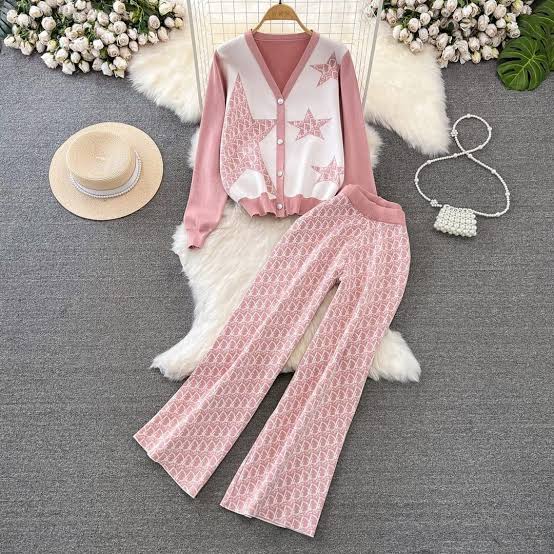 Star Knitted Two Piece Set