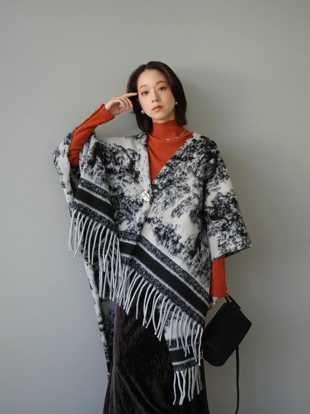 Abstract Pattern Stole Poncho