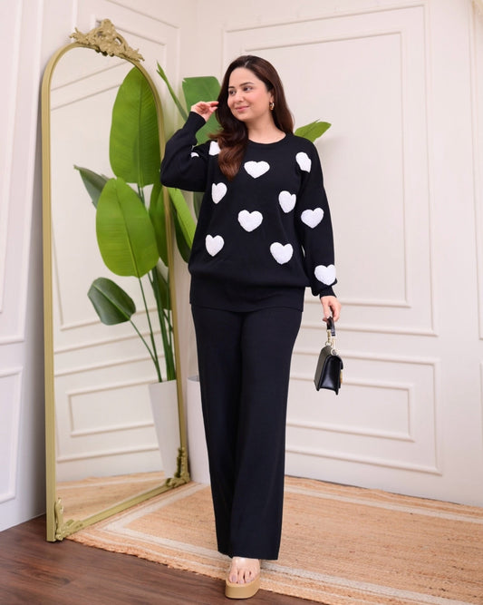 Black Heart Winter Co-ord Set