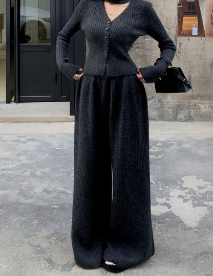 Premium Wool V Neck Co-Ord Set