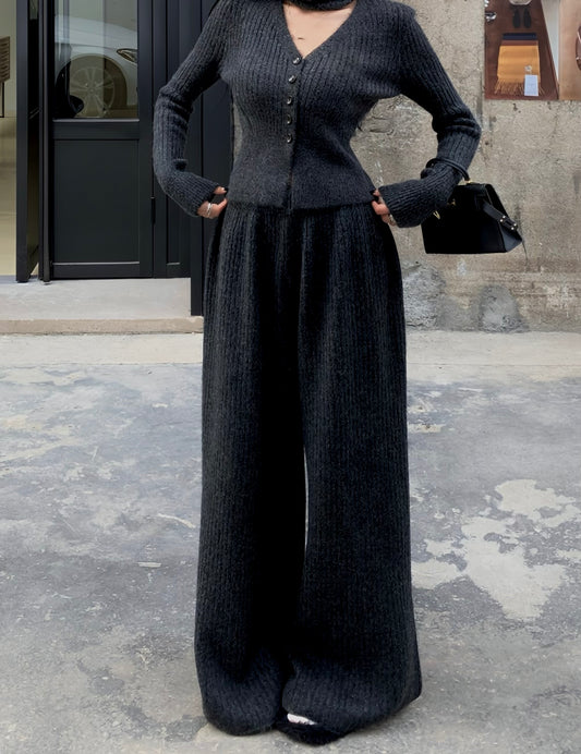 Premium Wool V Neck Co-Ord Set