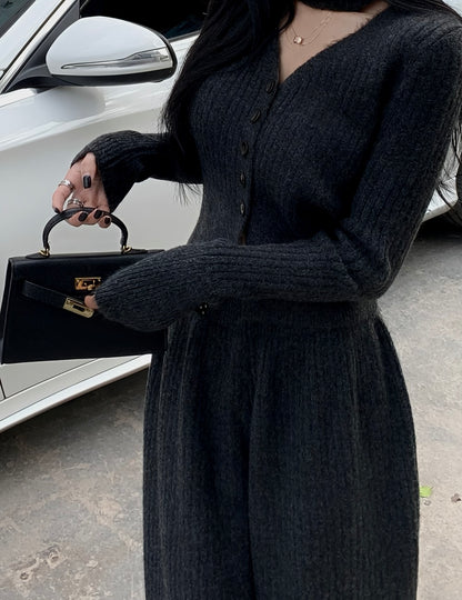 Premium Wool V Neck Co-Ord Set