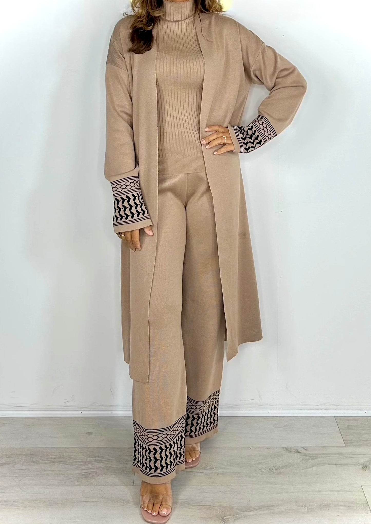 Modest 3-piece knit set