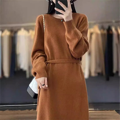 Merino Wool Crewneck Bodycon Dress