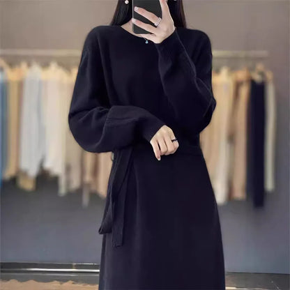 Merino Wool Crewneck Bodycon Dress