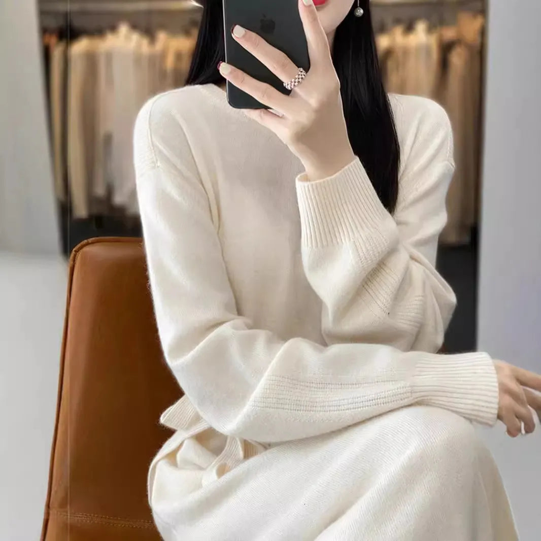 Merino Wool Crewneck Bodycon Dress