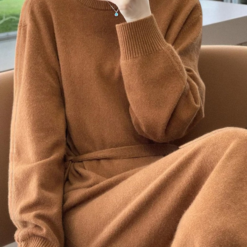 Merino Wool Crewneck Bodycon Dress