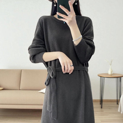 Merino Wool Crewneck Bodycon Dress