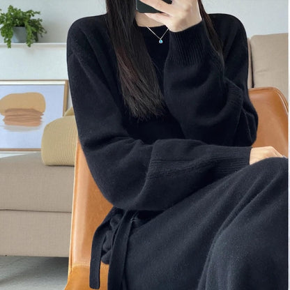 Merino Wool Crewneck Bodycon Dress