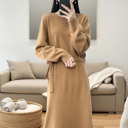 Merino Wool Crewneck Bodycon Dress