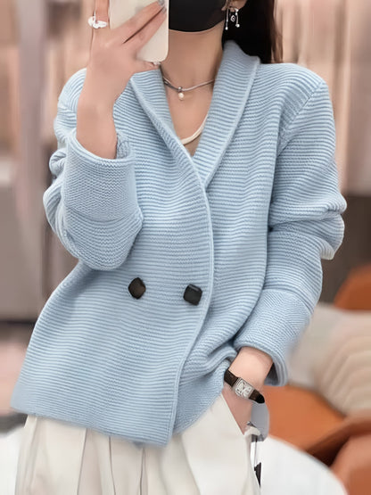 Korean Style Loose Double-Breasted Knitted Top