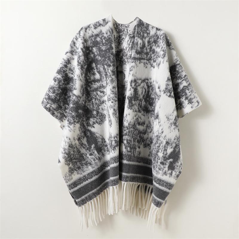 Abstract Pattern Stole Poncho