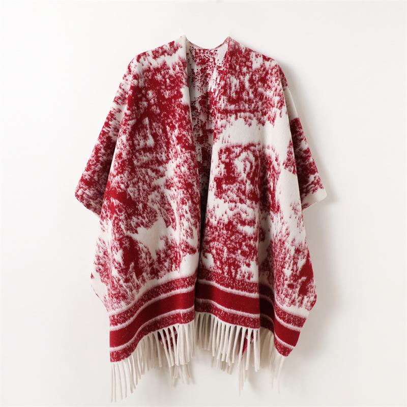 Abstract Pattern Stole Poncho