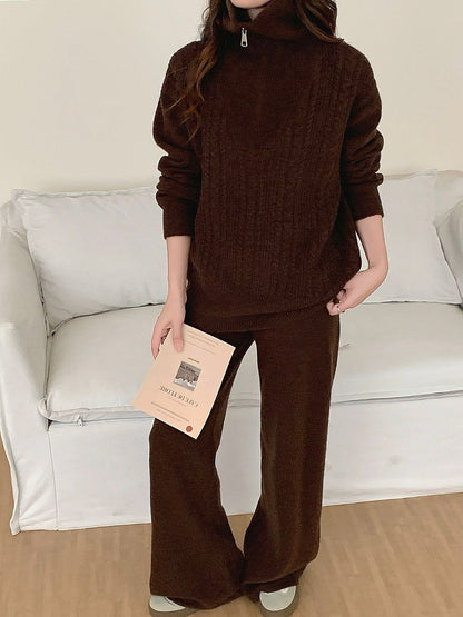 Zip-Neck Cable Knit Co-Ord