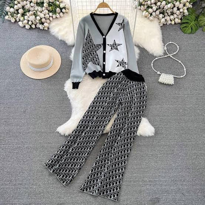 Star Knitted Two Piece Set