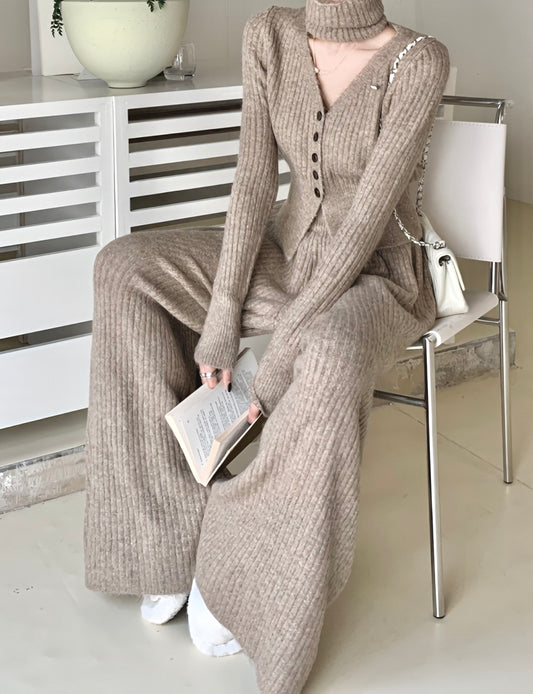 Premium Wool V Neck Co-Ord Set