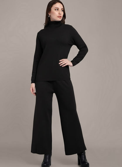 Black Knitted Three-Piece Set