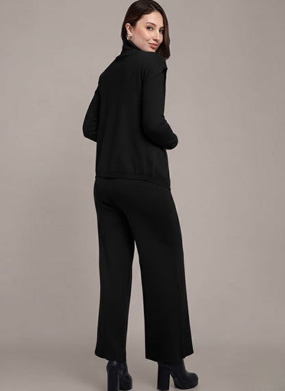 Black Knitted Three-Piece Set