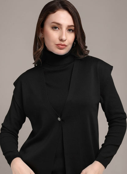 Black Knitted Three-Piece Set